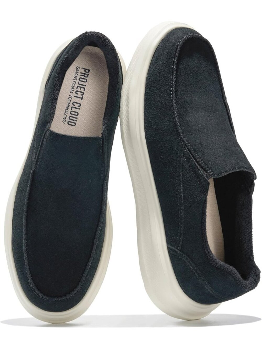 Project Cloud Men's Black Closed Toe Genuine Suede Comfortable Loafers